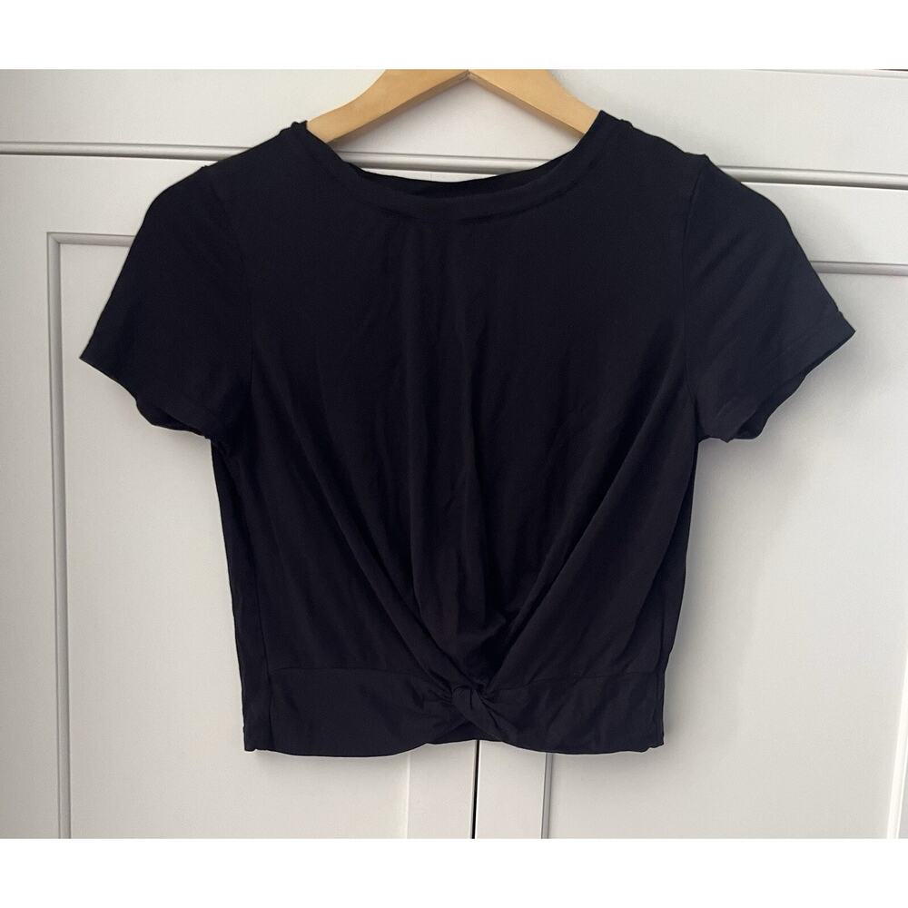 Redluckly women crop top Tshirt size S black